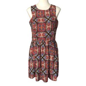 Madison Jules Brown Print Mini Dress Size M